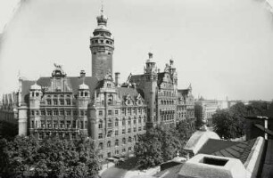 Leipzig, Neues Rathaus : Leipzig. Neues Rathaus. Ansicht vom Dach des Hauses Ecke Harkortstraße