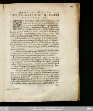 Medicatio Viri, Inflammatione Hepatis Laborantis.