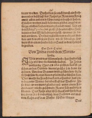 Das Dritte Capittel. Von India unnd dem Morenlande.