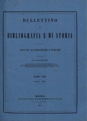 Tomo VIII. Marzo 1875.