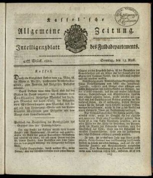 45tes Stueck, Sonntag, den 15. April 1810