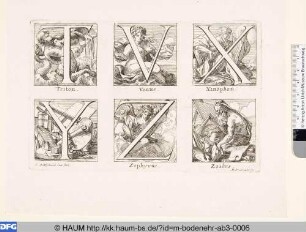 Figurales Alphabet vor antiken Figuren: T - Z