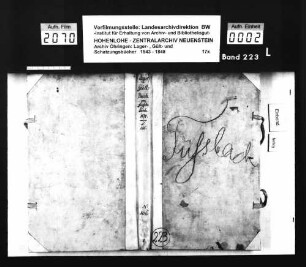 Lager- und Gültbuch über Füßbach.