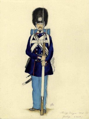 Uniformbild, Gardeinfanterist der dänischen Armee (1848-1851)