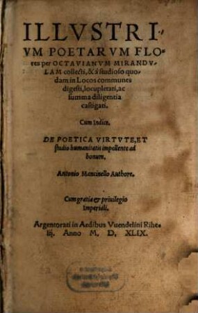 Illvstrivm Poetarvm Flores