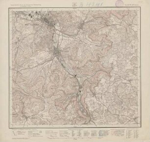 7521 (alte Nr.: 110) Reutlingen, Topographische Karte des Königreichs Württemberg im Maßstabe 1:25000