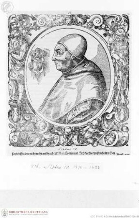 Illustrationen aus Jobin, Bernhard, Accuratae Effigies Pontificum Maximorum (...). Straßburg 1573, Sixtus IV., Papst, Porträt