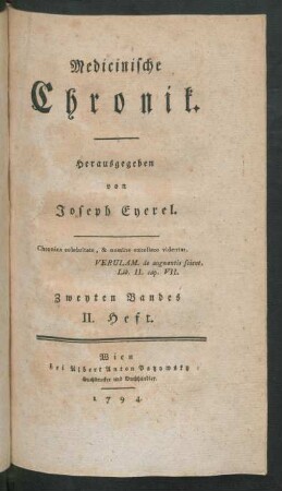Zweyten Bandes II. Heft