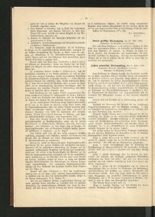 Sechste ordentliche Versammlung, den 2. Juni 1888