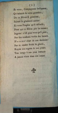 Épitre Aux Manes De M. Hasard