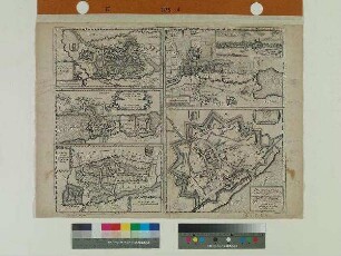 Grundrisse von Husum, Tönning, Tondern, Hadersleben und Ribe