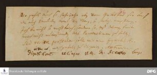 Mitteilung von August Hermann Francke an Joachim Lange.
