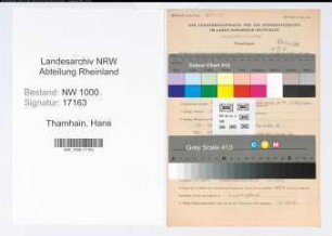 Entnazifizierung Hans Thamhain, geb. 03.09.1906 (Verw.Oberinspektor)