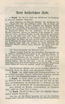 Vom kaiserlichen Hofe
