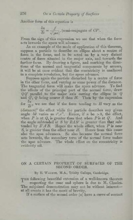 On a certain property of surfaces of the second order.