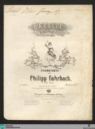 Gazelle : Polka francaise für das Pianoforte; 186tes Werk