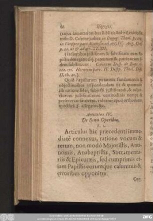 Articulus IV. De Bonis Operibus.