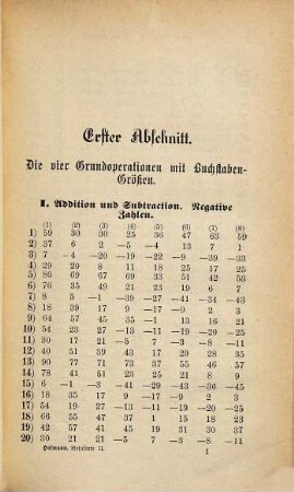 Resultate zu Hofmanns Aufgaben aus der Arithmetik und Algebra, 2