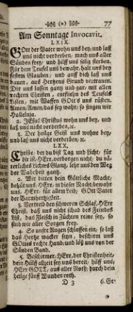 Am Sonntage Invocavit. - Am Fest der heiligen Drey-Einigkeit.