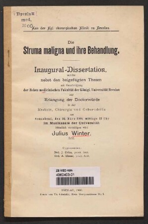 Die Struma maligna und ihre Behandlung