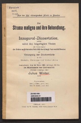Die Struma maligna und ihre Behandlung