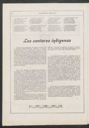 Los cantares indígenas : [Nota por la Redacción.]