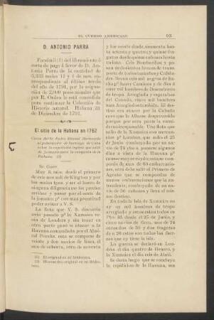 El sitio de la Habana en 1762 : Carta del Sr. Pedro Manuel Herrezuelo al gobernador de Santiago de Cuba sobre la expedición inglesa que salió de Jamaica para la conquista de la Habana.