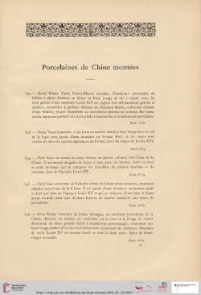 Porcelaines de Chine montées (Nr. 592 - 604)