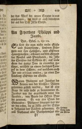 449-458, Am Feyertage Philippi und Jacobi