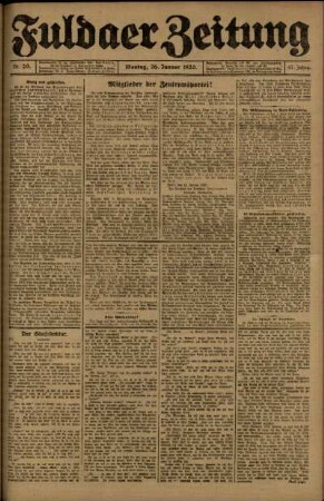 Ausgabe vom Montag, den 26. Januar 1920.