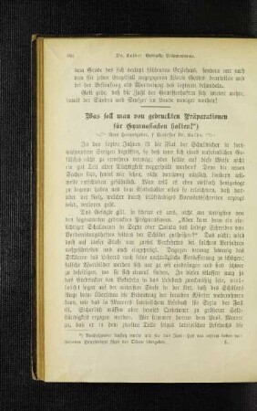 Was soll man von gedruckten Präparationen für Gymnasiasten halten?