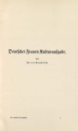 Deutscher Frauen Kulturaufgabe