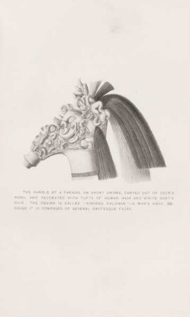 The handle of a parang, or short sword, ...