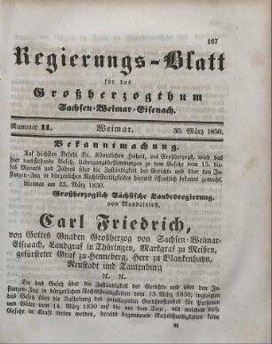 Nr. 11 : 30. März 1850