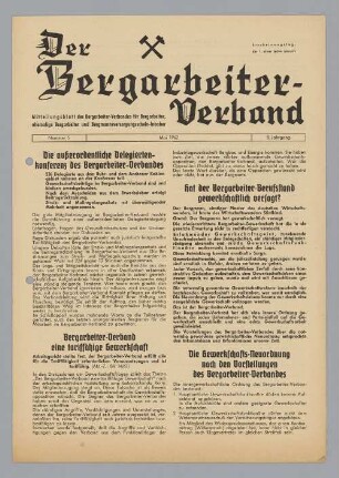 "Die außerordentliche Delegiertenkonferenz des Bergarbeiter-Verbandes"