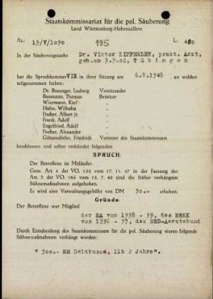 Zipperlen, Viktor, Dr.
