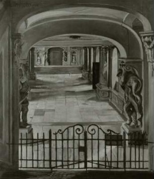 Eingangshalle im Japanischen Palais : Walter Hahn (1885-1942): Eingangshalle im Japanischen Palais (vor dem Umbau 1927-35). Öl; 80 x 70 cm, 1914. Dresden: SLUB