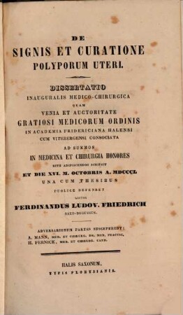 De signis et curatione polyporum uteri