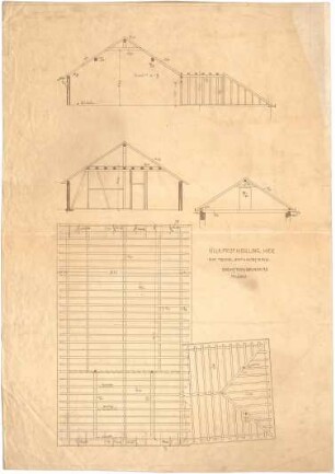 Billing, Hermann; Karlsruhe, Moltkestr.47 / Beethovenstr.; Villa Billing - Dachstock (Grundriss, Schnitte)