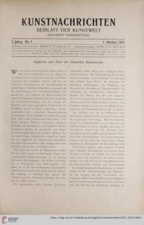 No. 1 (1. Oktober 1911)