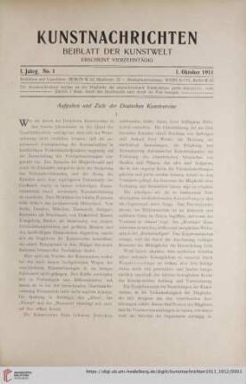 No. 1 (1. Oktober 1911)