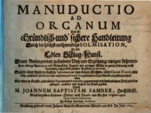 Manuductio ad organum : Cum continuatione