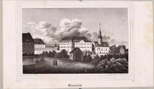 Ortsansicht von Wegefarth (Oberschöna-Wegefarth) in Mittelsachsen, mit Kirche, aus Sachsens Kirchen-Galerie von Hermann Schmidt, 1838, Bd. 2