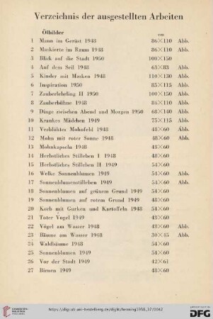 Ölbilder (Nr. 1-43)