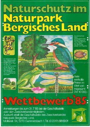 Naturschutz im Naturpark Bergisches Land - Wettbewerb '85