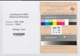 Entnazifizierung Kurt Edinger, geb. 22.09.1914 (Reisender)