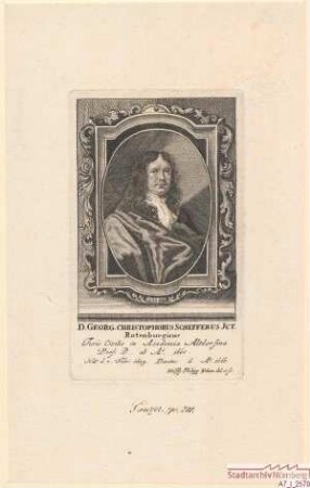 Georg Christoph Scheffer, Rothenburger, Professor für Zivilrecht in Altdorf; geb. 7. Februar 1629; gest. 1666