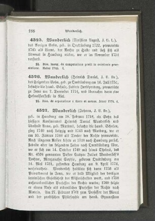4527. Wunderlich (Johann, J. U. Dr.).