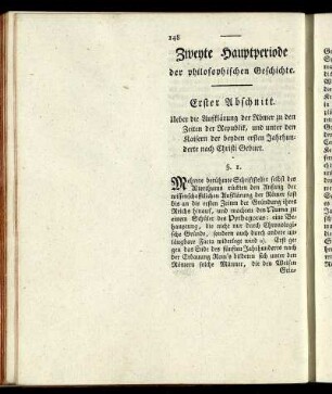 Erster Abschnitt. - Zweyter Abschnitt.