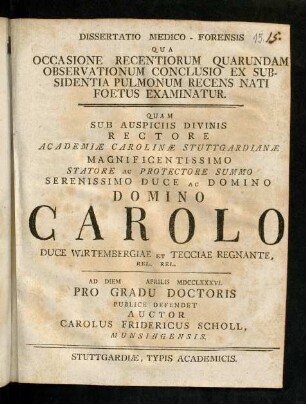 I-XXXII, Dissertatio Medico-Forensis